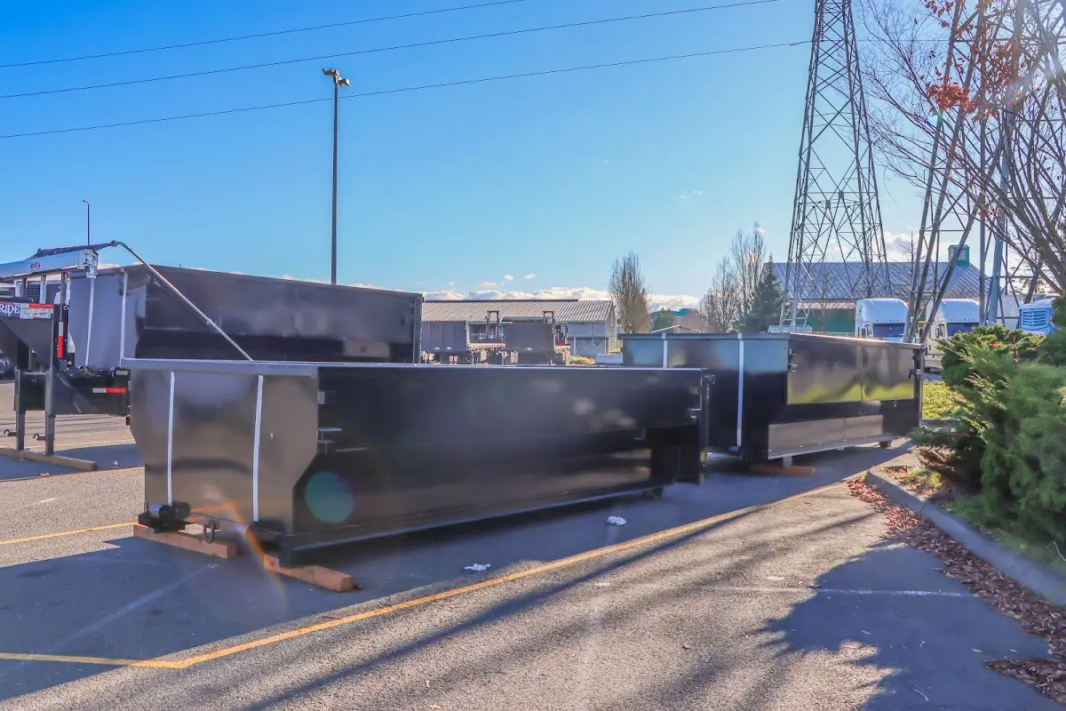 Roll-off dumpster ready for waste disposal at job site for 12 Yard Dumpster Rental in Morristown